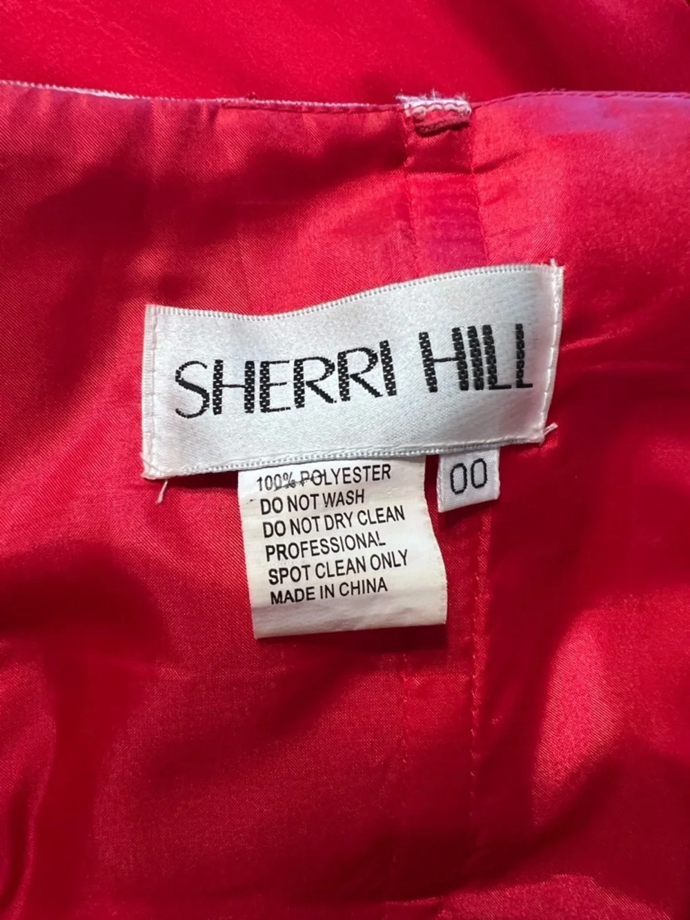 Sherri Hill Strapless Red Embroidered Gown - Picture 4 of 5